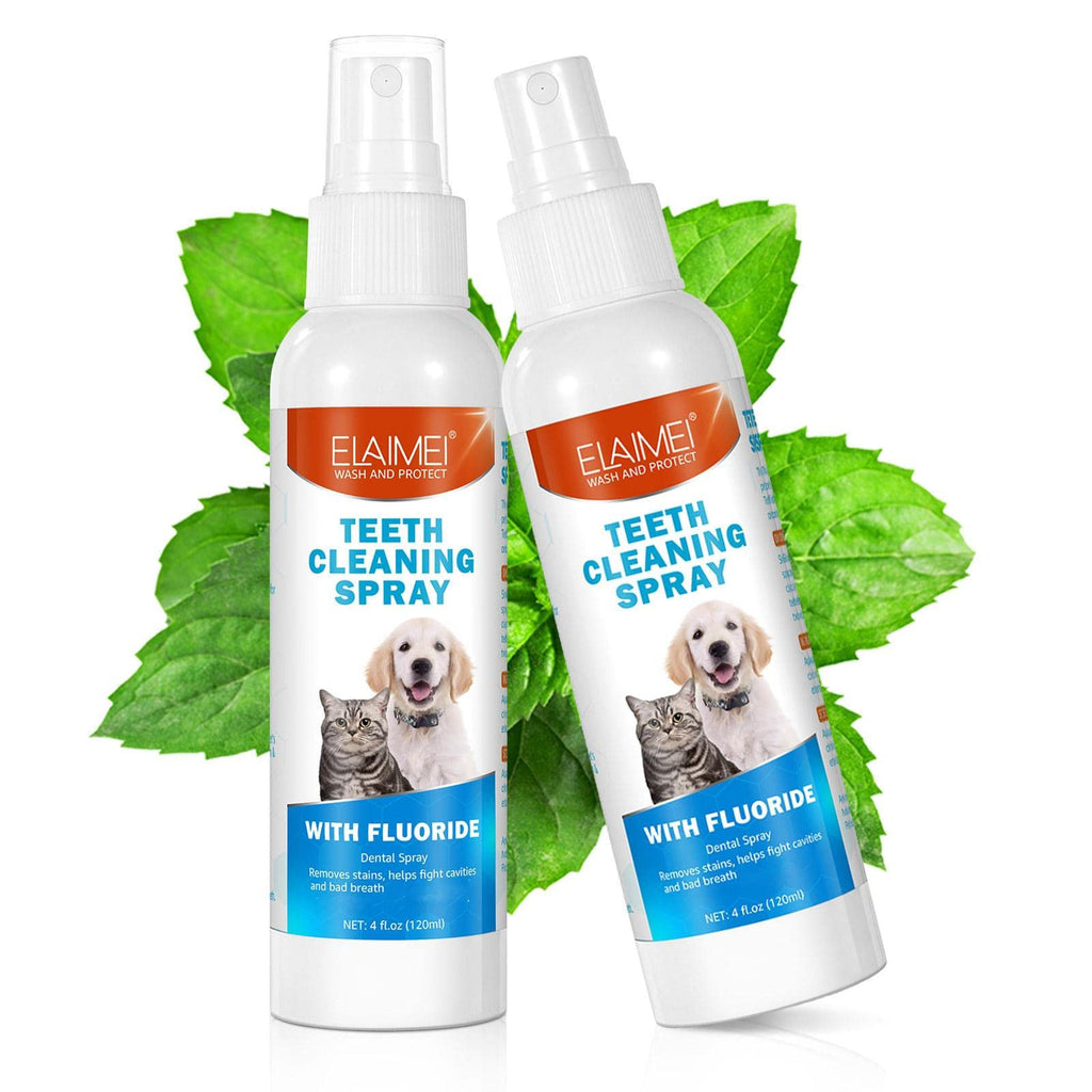 NNEDSZ 2 Pcs Pet Oral Breath Freshener Spray | Eliminates Bad Breath | Dental Care for Dogs & Cats-1